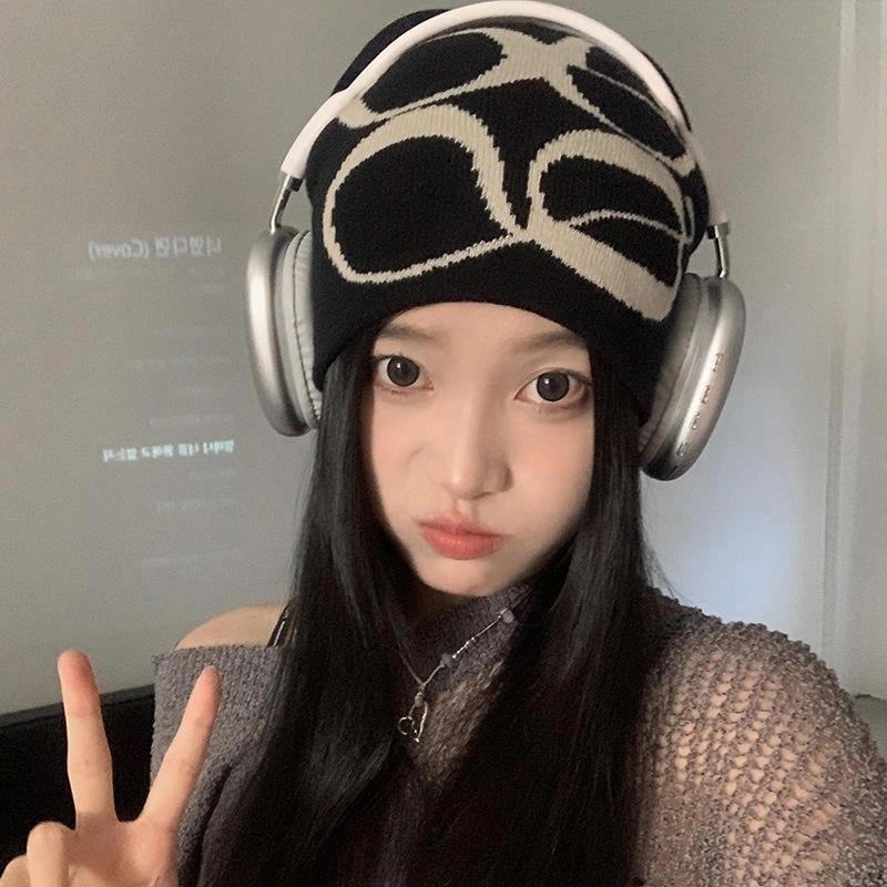 优莲茵 保暖防寒个性提花 腈纶 绒线帽 男女同款情侣款