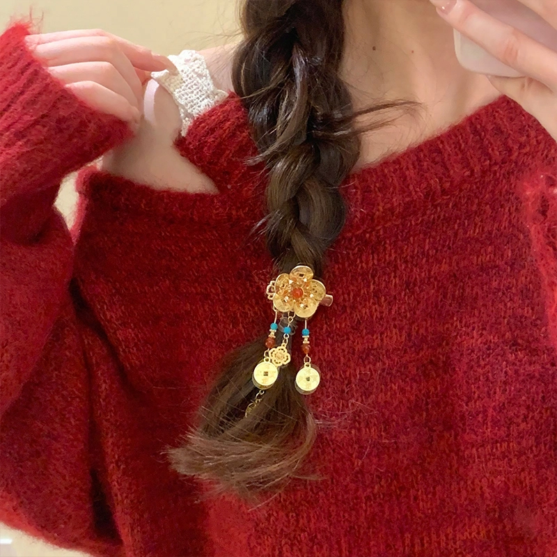 芒果饰品 花朵流苏 合金 发夹 女款
