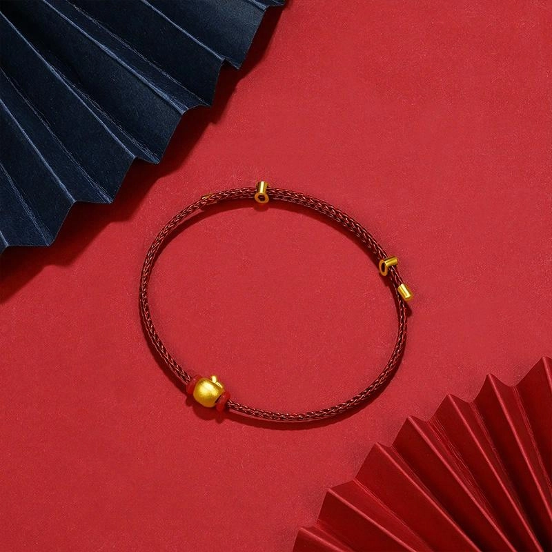 智玉云祥 国潮苹果珠 足金 一口价 黄金手链 女款