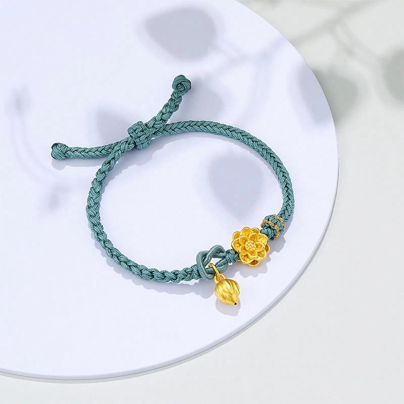 智玉云祥 莲花两世欢 足金 一口价 黄金手链 女款