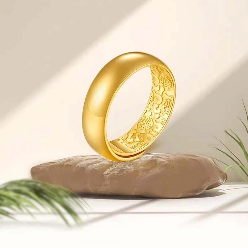 中国珠宝 天元开口 日常时髦百搭 小众设计不撞款 轻奢贵气优雅高级感 国风复古新中式古典风 足金 按克计价 黄金戒指 女款