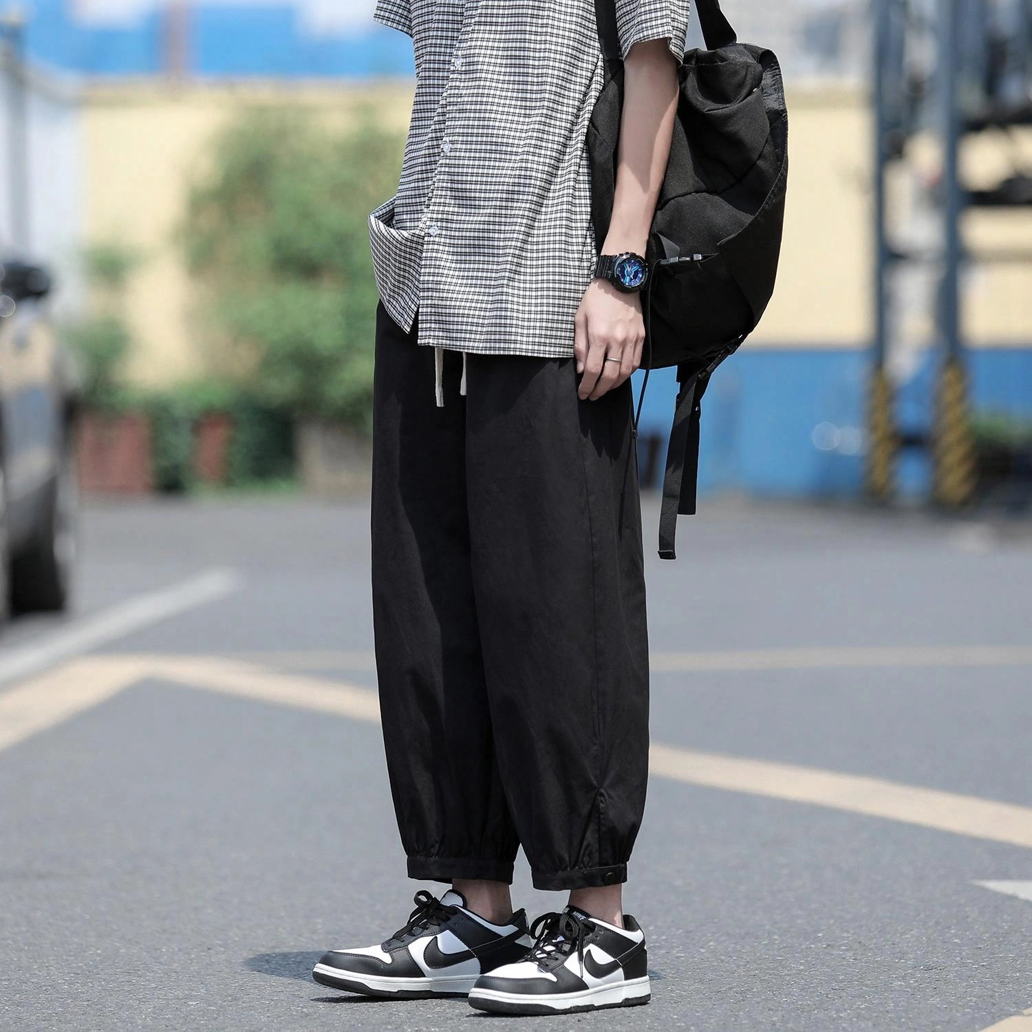 玉儿恋 束脚百搭宽松纯色休闲裤 男女同款