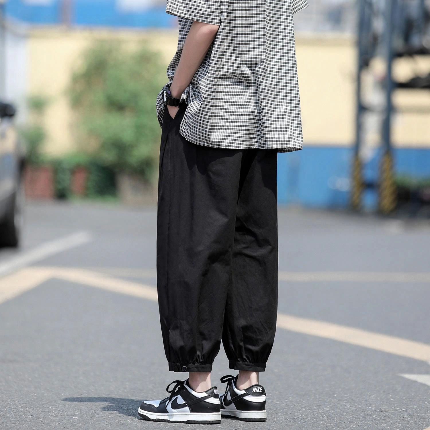 玉儿恋 束脚百搭宽松纯色休闲裤 男女同款