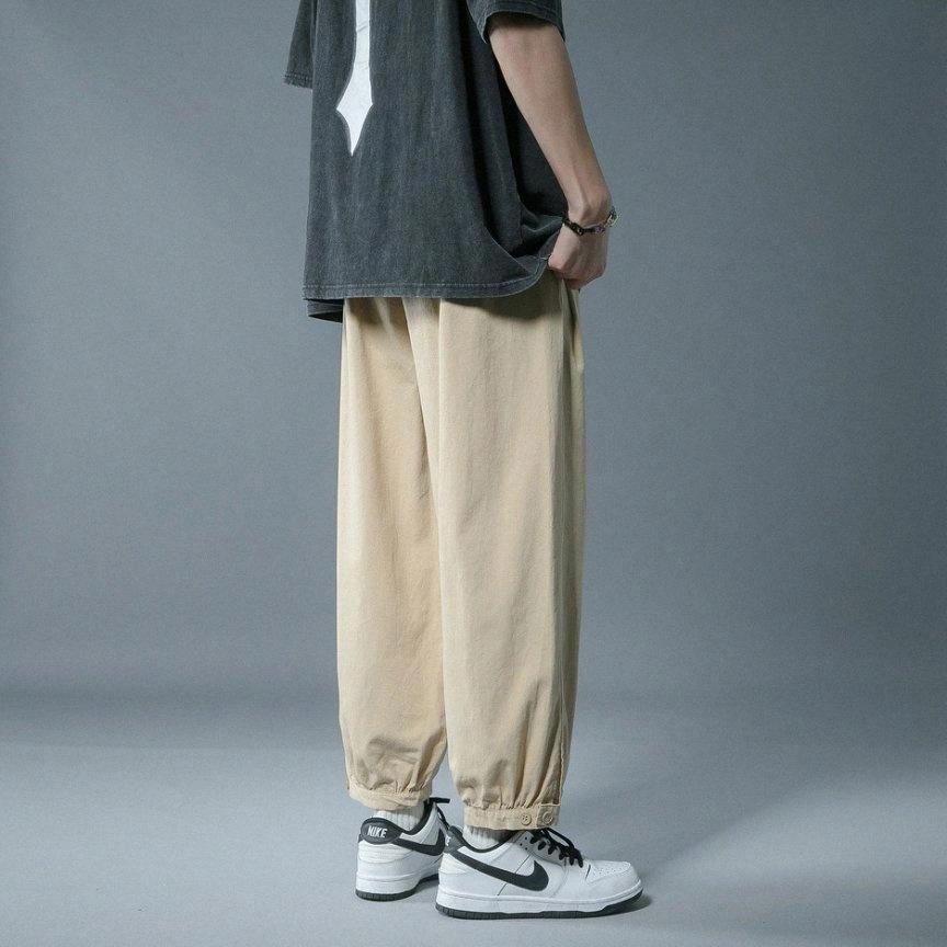 玉儿恋 束脚百搭宽松纯色休闲裤 男女同款