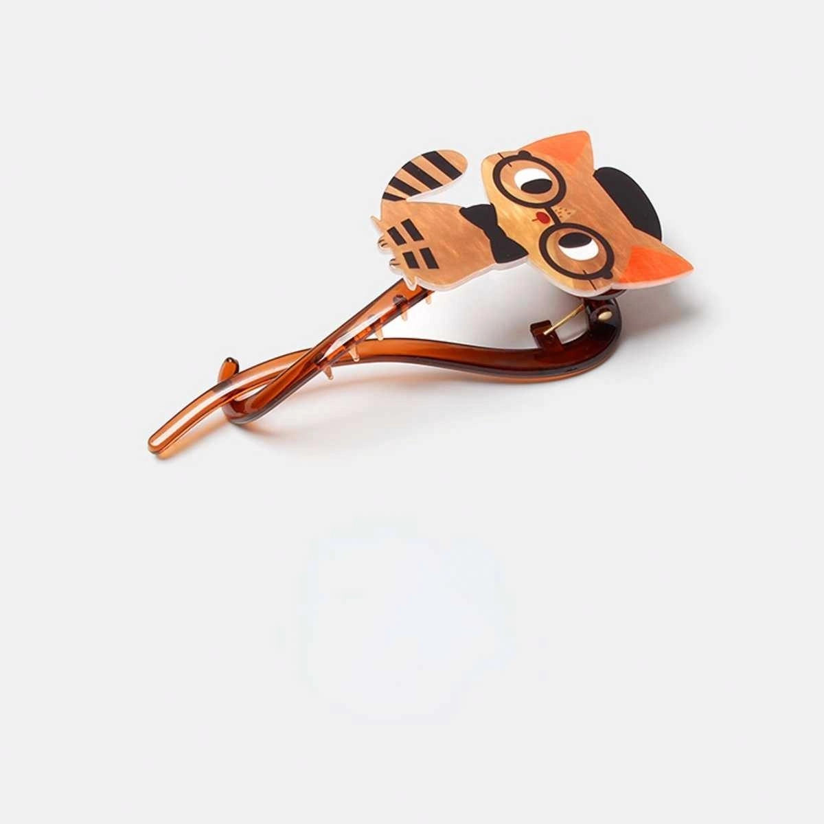 贯古今 萌趣可爱猫咪扭扭夹 亚克力 发夹 女款