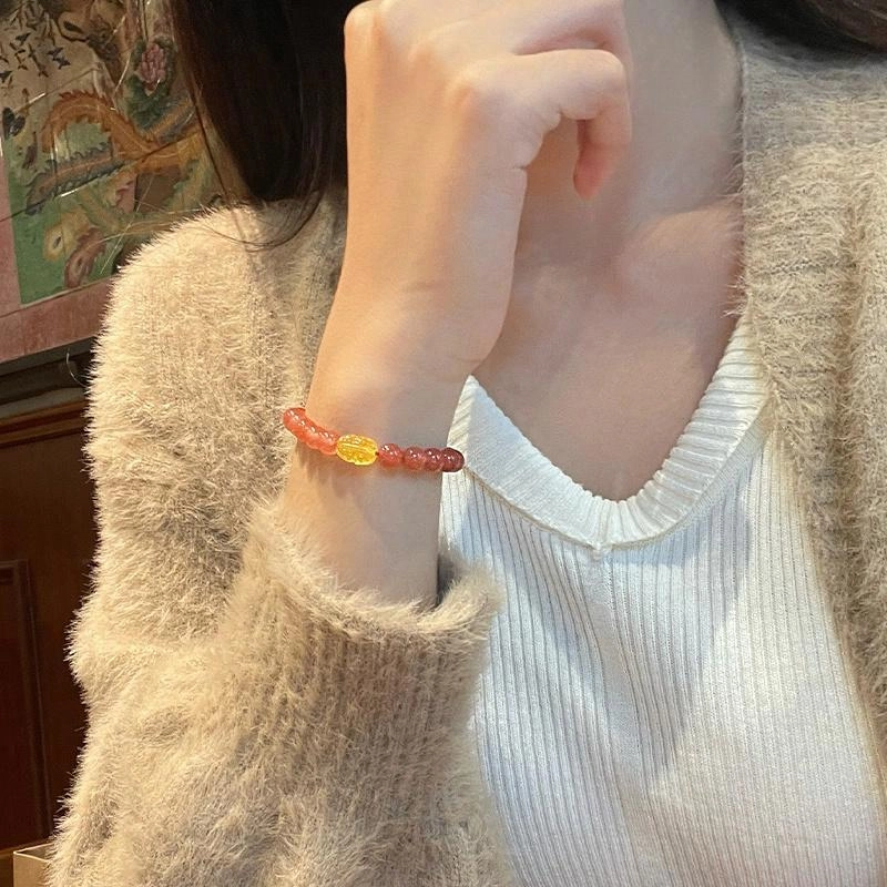 琳琯瑛 新中式国风小众设计高级感轻奢气质好运本命年转运 南红 手串 女款