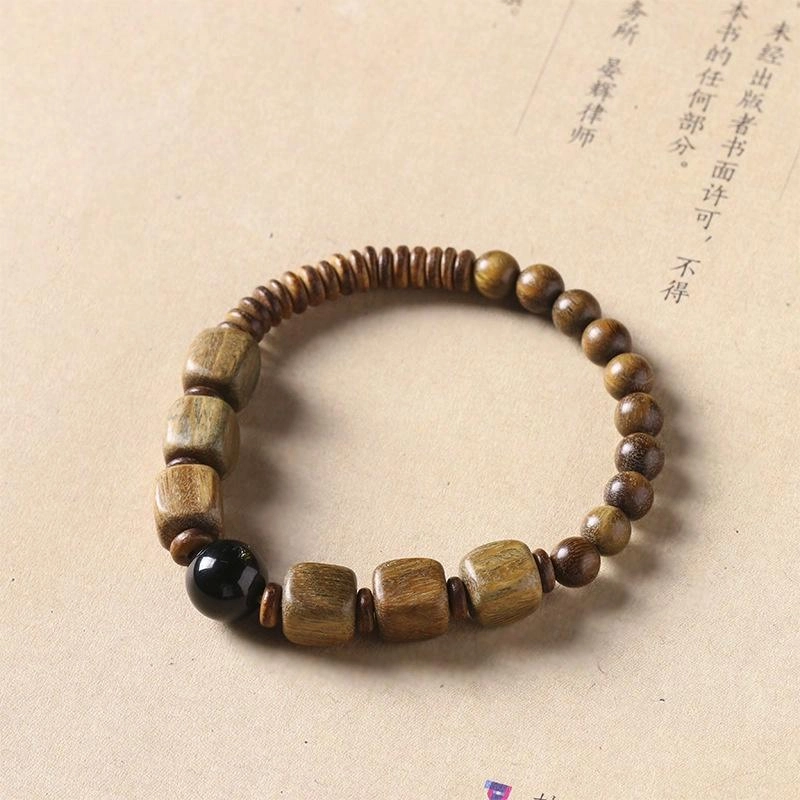 九隆古 考试考研上岸 诸事顺遂纳福 国潮文玩盘玩佛珠转运珠#好运 檀木 手串 男女同款情侣款