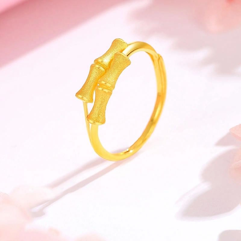 中国珠宝 节节高升 简约大气 节节高升 日常显气质 轻奢贵气高级感璀璨闪耀 细腻精致  浪漫轻奢饰爱 足金 按克计价 戒指 女款