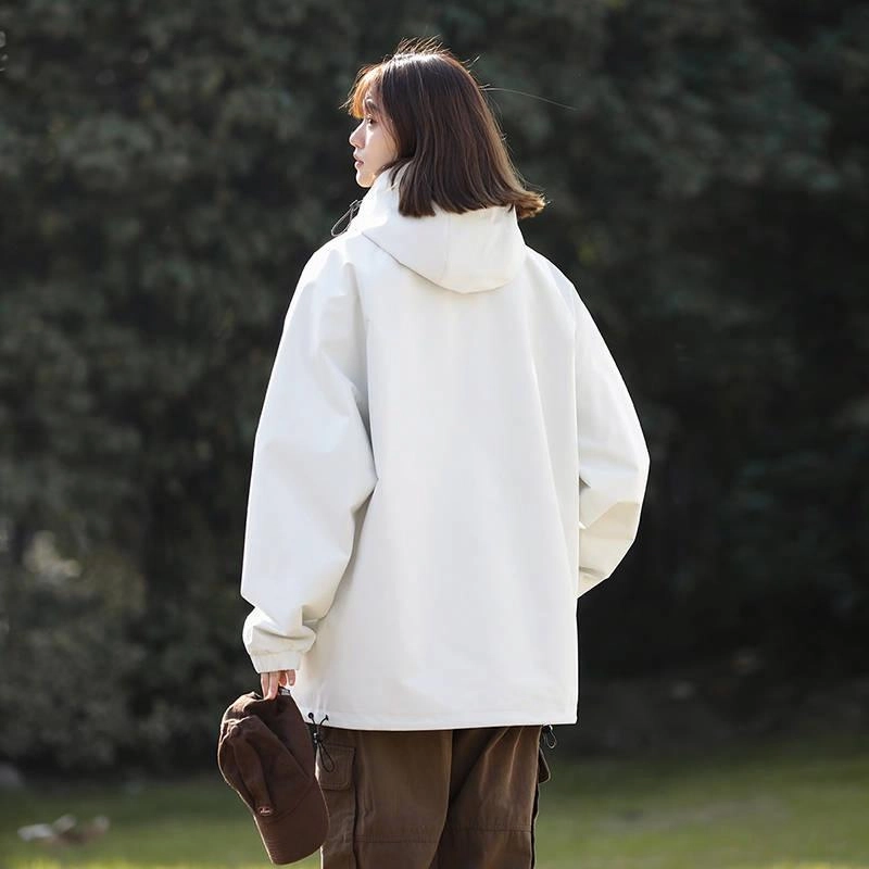独驰 美式纯色简约双面长袖夹克外套 男女同款