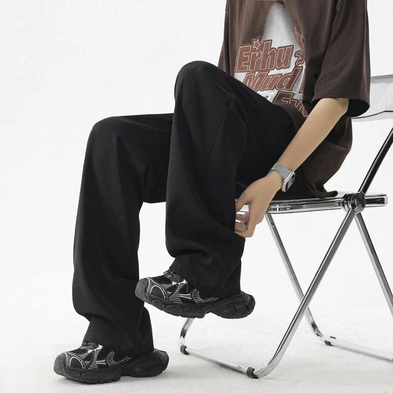 独驰 美式潮牌宽松高级感阔腿直筒休闲裤 男女同款