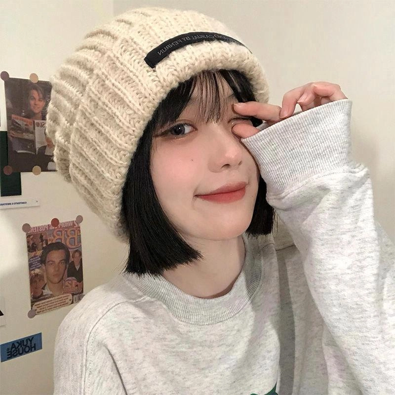 优莲茵 秋冬帽子针织大头围显小脸 宽松大头围显脸小 棉涤 绒线帽 男女同款情侣款