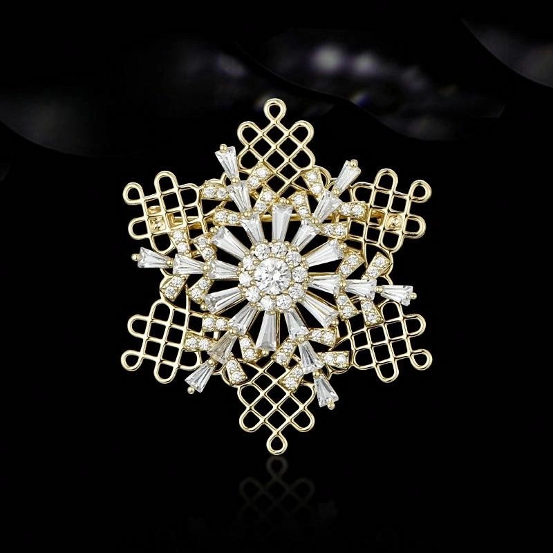 兰盈 雪花轻奢小众 环保合金 胸针 女款