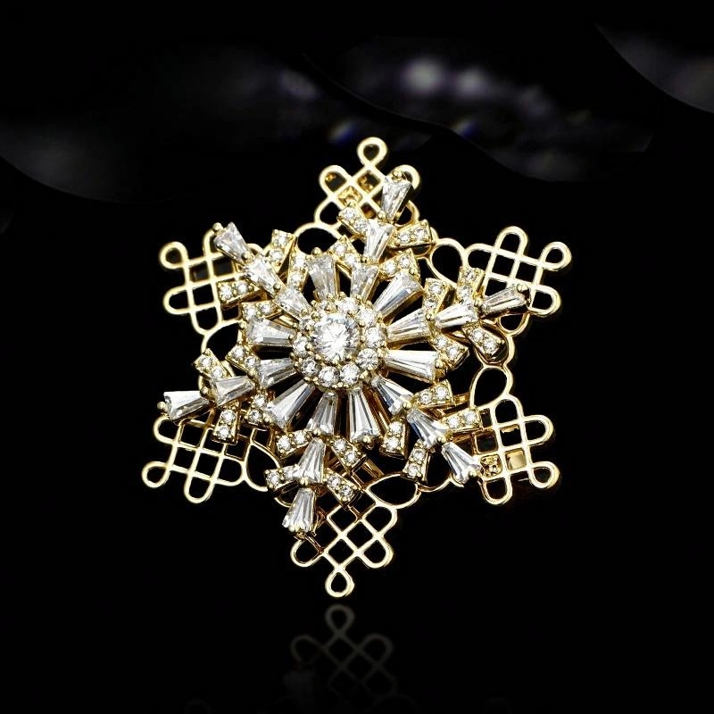 兰盈 雪花轻奢小众 环保合金 胸针 女款