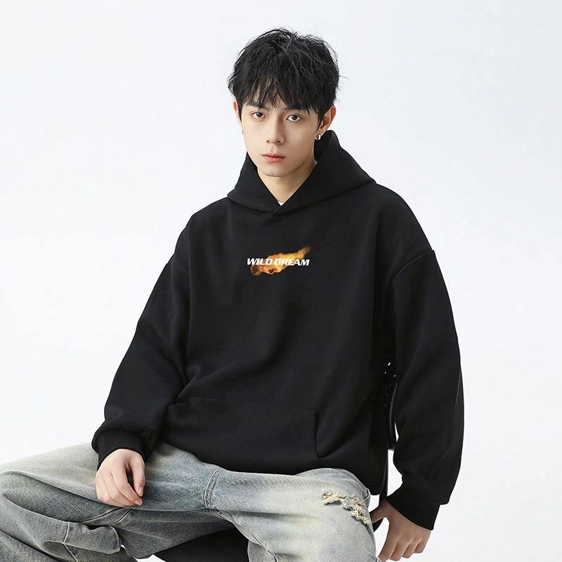 独驰 美式宽松潮牌连帽运动休闲卫衣 男女同款