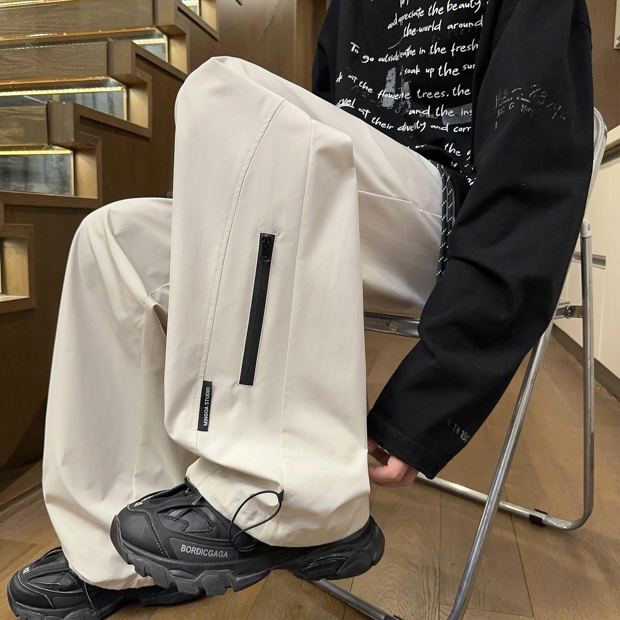 王者荣耀 鲁班七号星空梦想款 户外运动基础款设计宽松字母纯色舒适百搭直筒休闲裤 男女同款