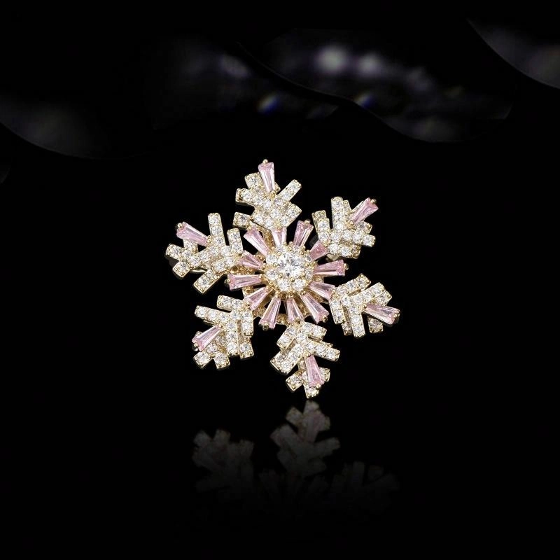 兰盈 雪花轻奢小众 环保合金 胸针 男女同款情侣款