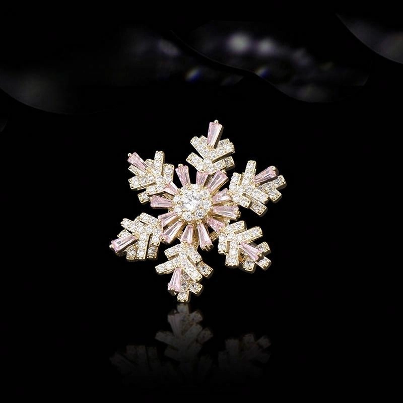 兰盈 雪花轻奢小众 环保合金 胸针 男女同款情侣款