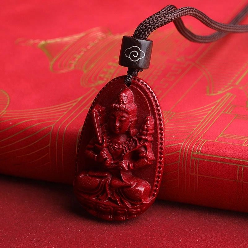 妍韵珠宝 十二生肖本命佛 平安好运吉祥护身符 再造辰砂朱砂 玉石吊坠 男女同款情侣款