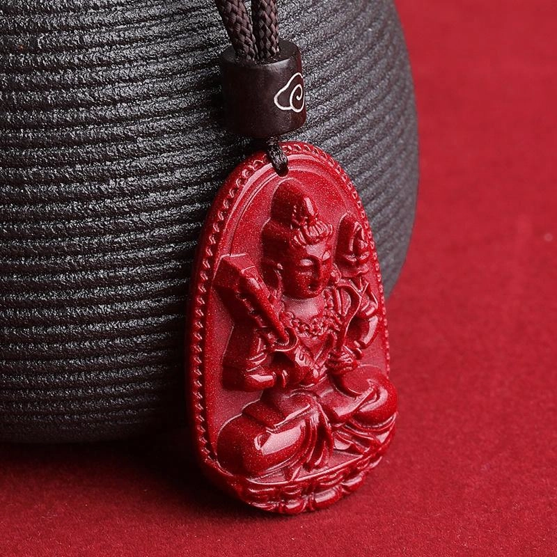 妍韵珠宝 十二生肖本命佛 平安好运吉祥护身符 再造辰砂朱砂 玉石吊坠 男女同款情侣款