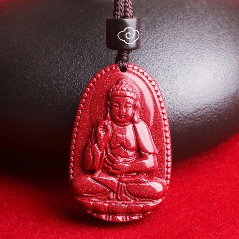 妍韵珠宝 十二生肖本命佛 平安好运吉祥护身符 再造辰砂朱砂 玉石吊坠 男女同款情侣款