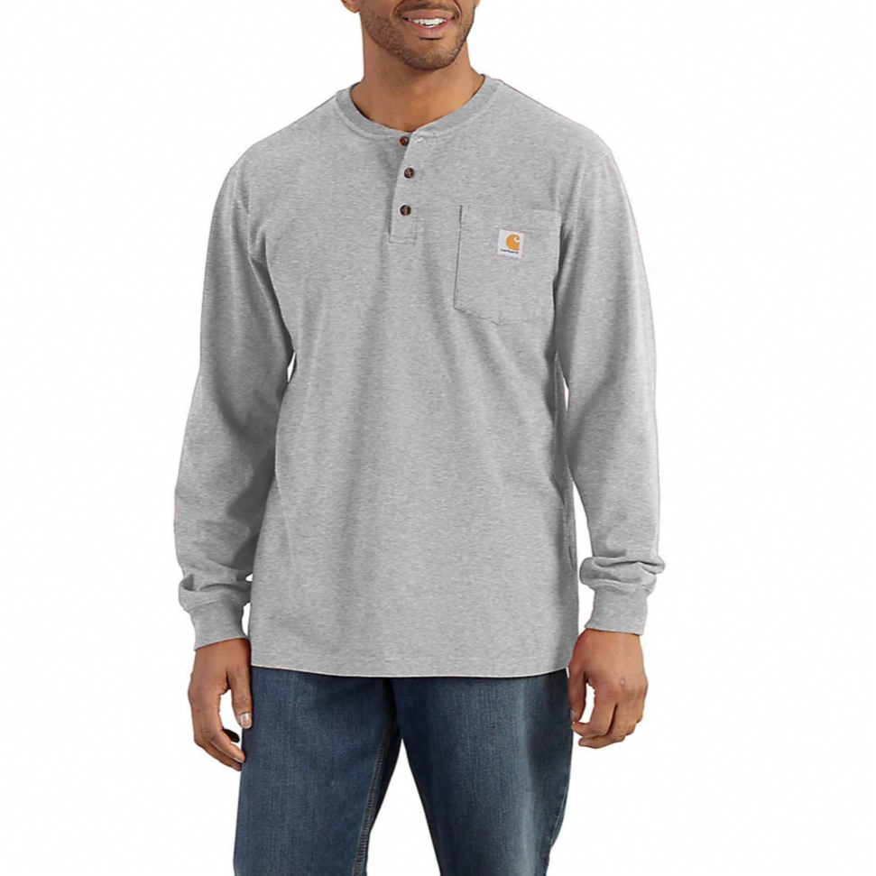 Carhartt K128 HEAVYWEIGHT LONG-SLEEVE POCKET HENLEY T-SHIRTT LOOSE FIT