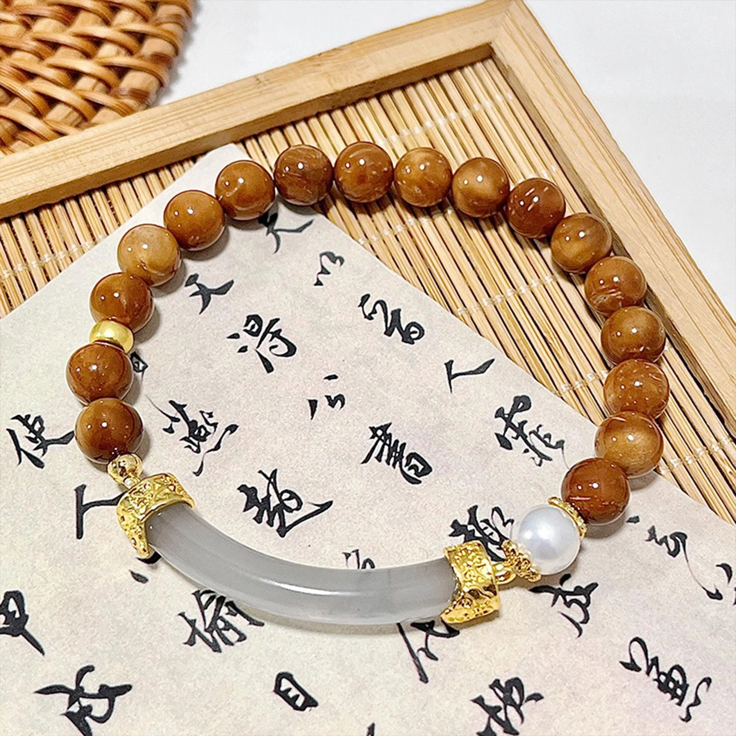 九隆古 好运莲莲 考试考研上岸 诸事顺遂 招财纳福 国潮文玩盘玩佛珠转运珠手饰 库克 手串 男女同款情侣款