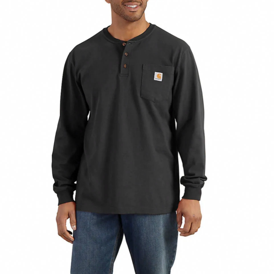 Carhartt K128 HEAVYWEIGHT LONG-SLEEVE POCKET HENLEY T-SHIRTT LOOSE FIT