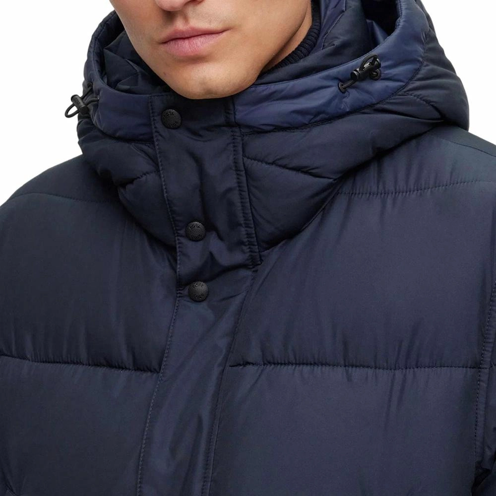 HUGO BOSS Water-Repellent Hooded Puffer Jacket With Logo Badge