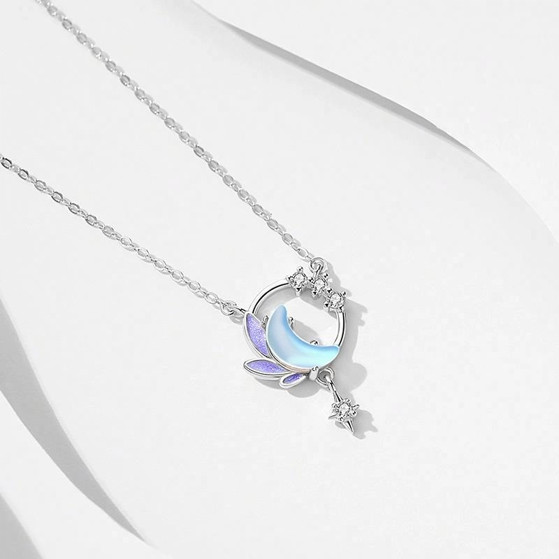 璀璨之心 星月 百搭小众设计高级感锁骨链轻奢古风 合金 项链 女款