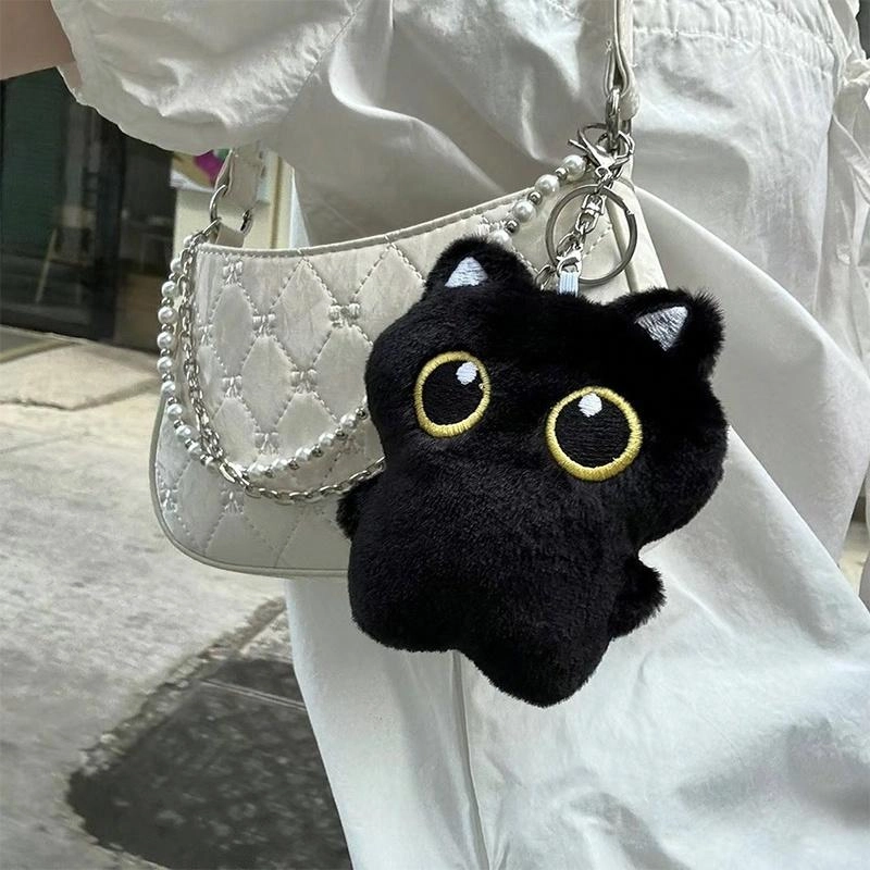 零界 小黑猫公仔 可爱煤球 萌萌少女心 百搭钥匙 包包挂饰 毛绒 挂件 男女同款情侣款