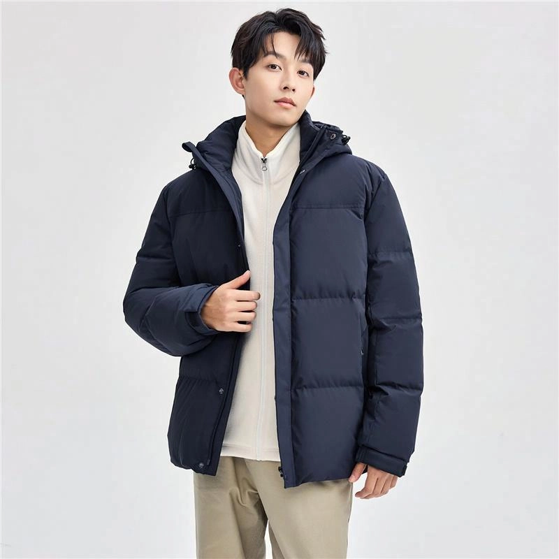 佐丹奴 拉链口袋连帽梭织羽绒服 男款