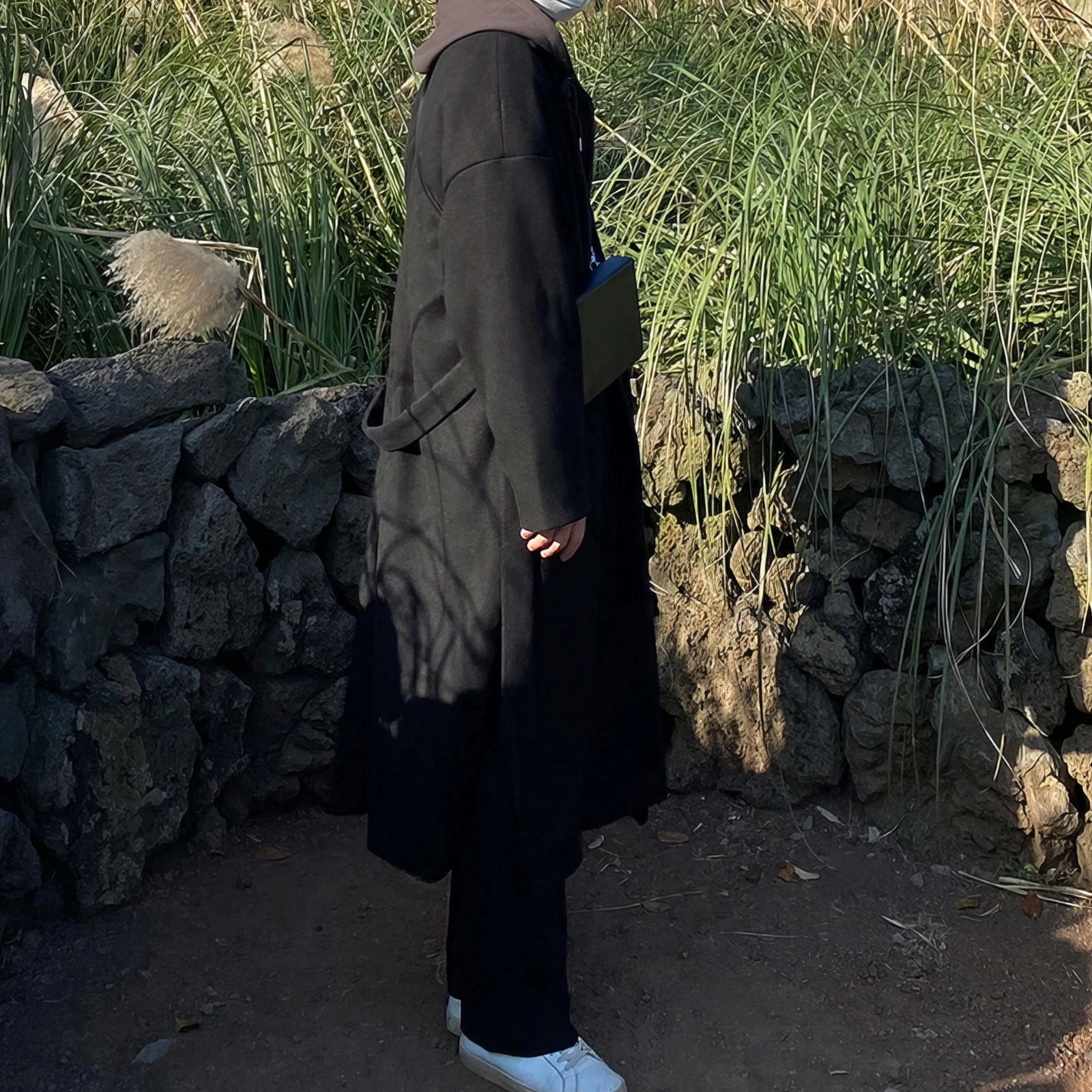 毛呢加厚中长款韩版双面呢大衣 男女同款