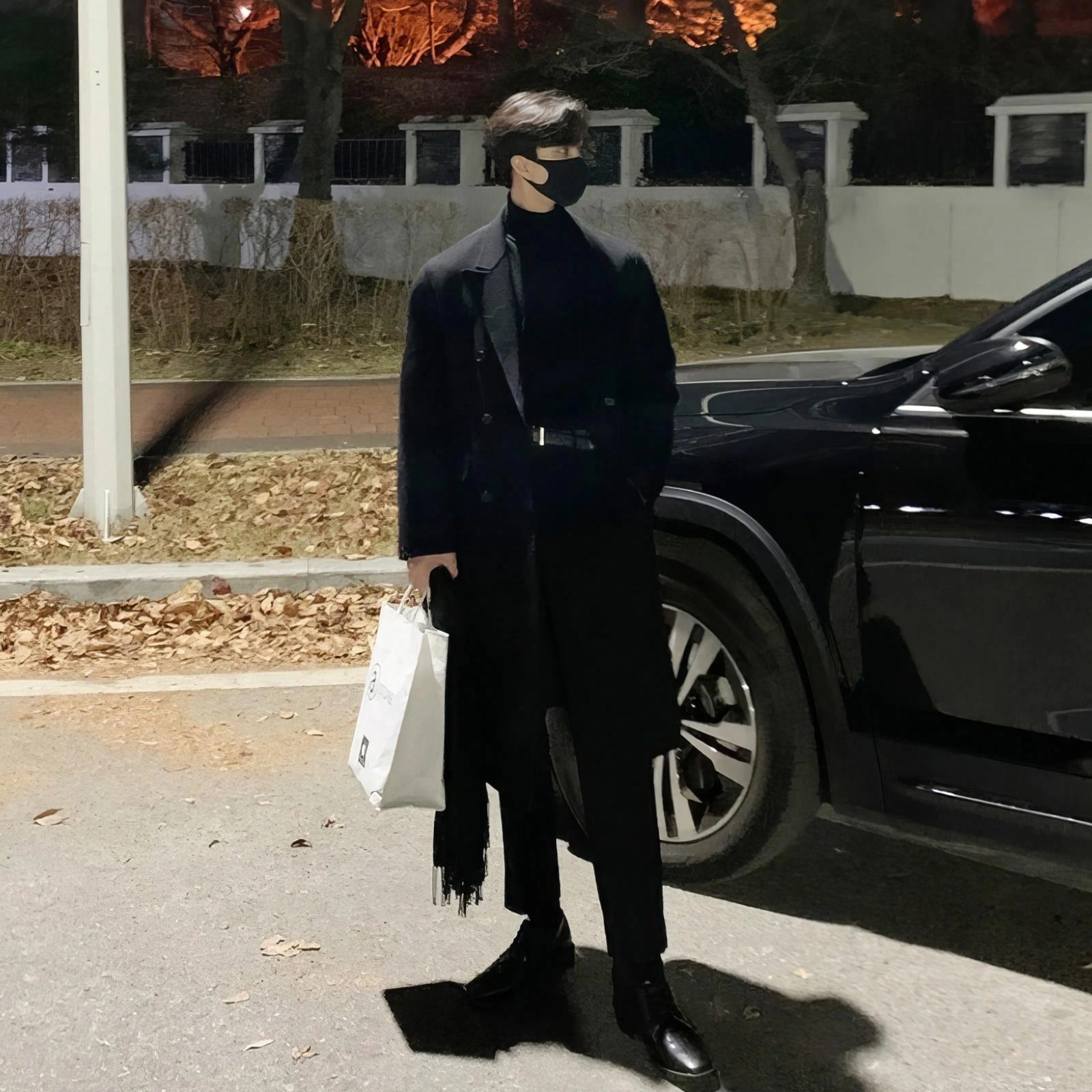 加绒加厚韩版中长款过膝百搭大衣 男女同款
