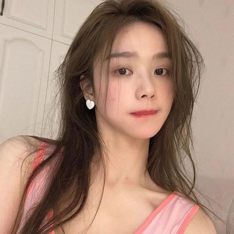 金鹿王 复古爱心耳环 树脂 耳钉 男女同款情侣款