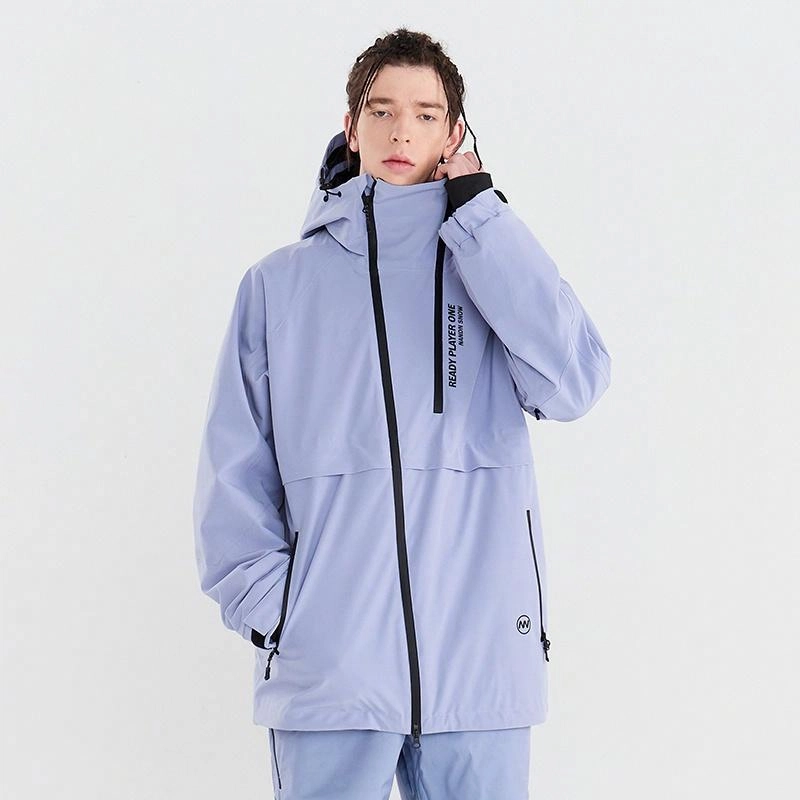 南恩 字母印花防水透气工装连帽滑雪衣 男女同款