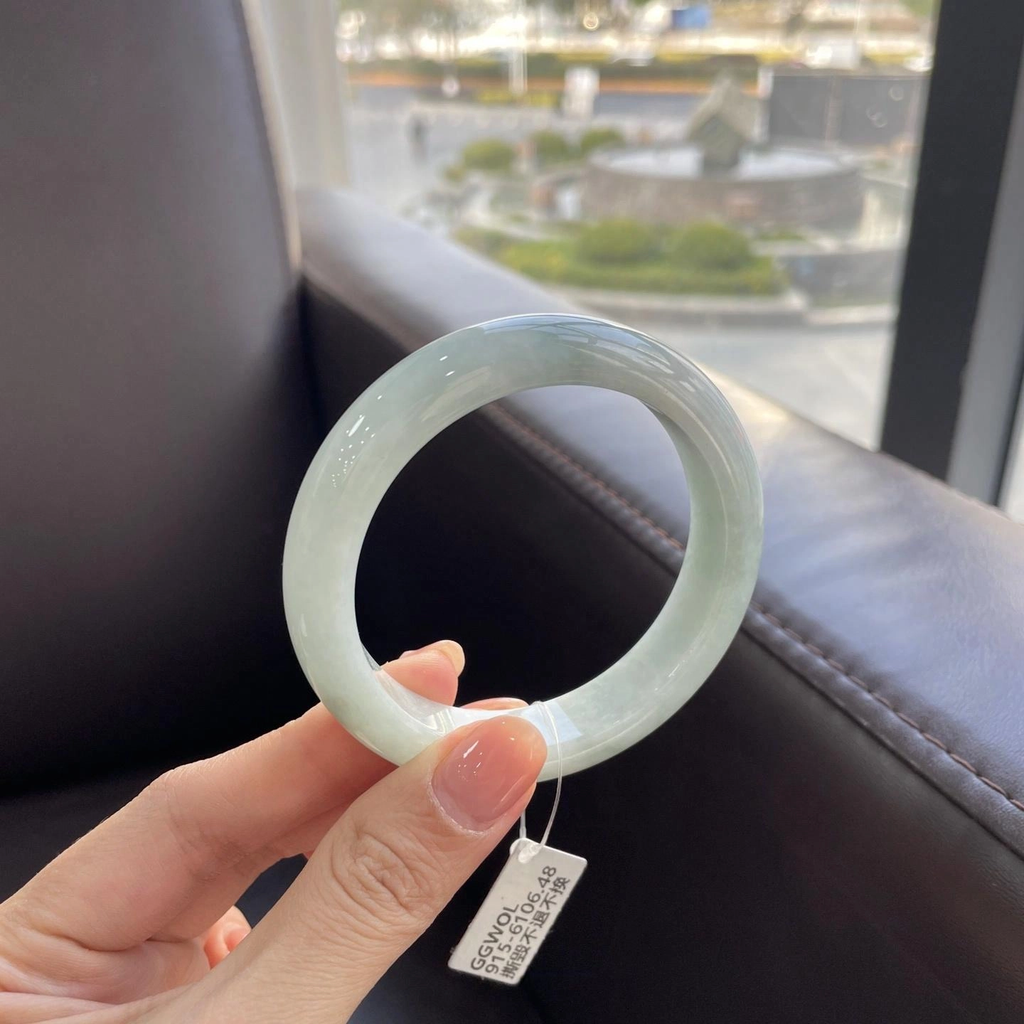 翠亨祥 细糯晴蓝 优雅大气 糯种 翡翠手镯 女款