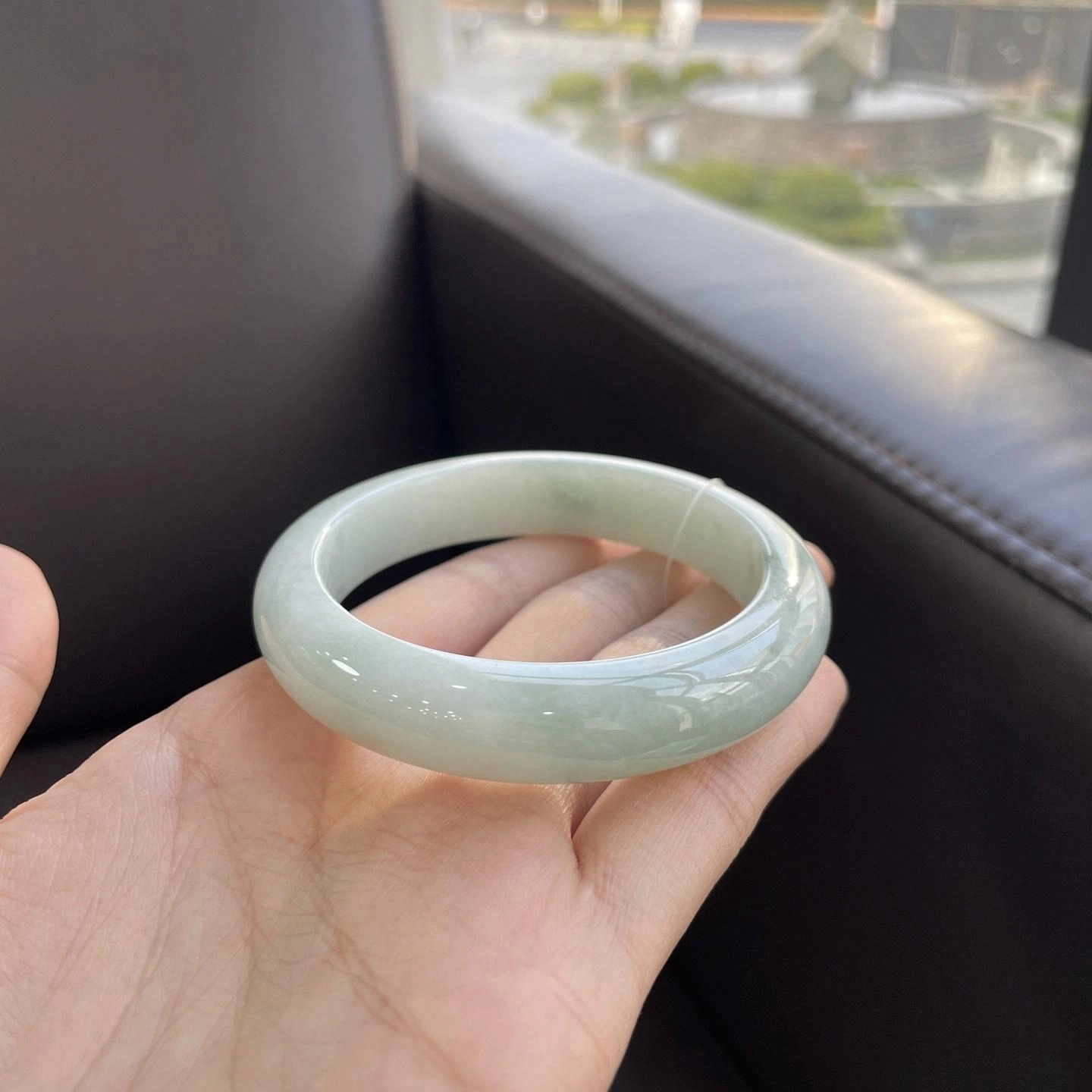 翠亨祥 细糯晴蓝 优雅大气 糯种 翡翠手镯 女款