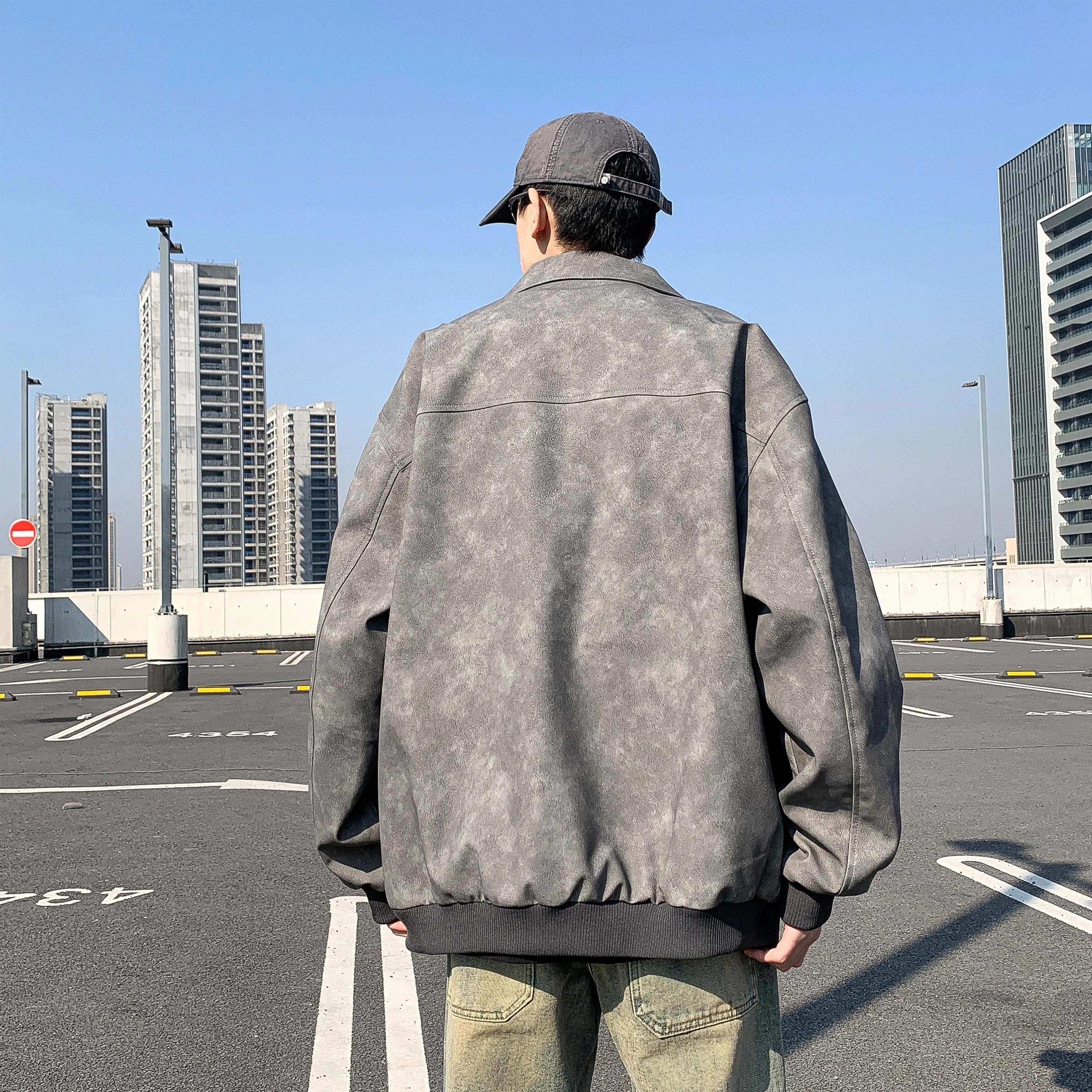 爱肯 美式经典高街复古设计机车痞帅简约中性风日常百搭通勤皮衣 男女同款