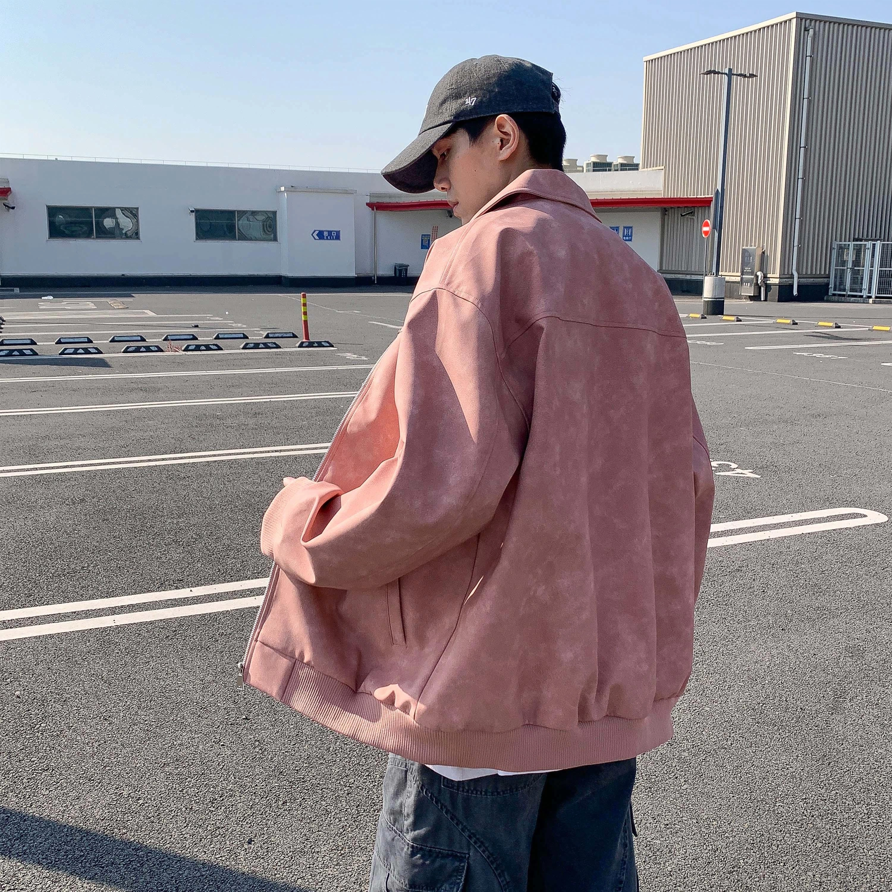 爱肯 美式经典高街复古设计机车痞帅简约中性风日常百搭通勤皮衣 男女同款