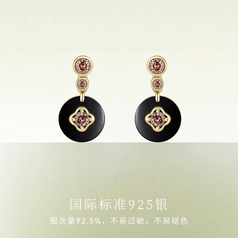 宫主 平安扣 玛瑙 耳环 女款
