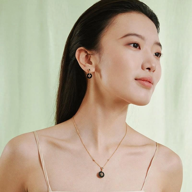 宫主 平安扣 玛瑙 耳环 女款