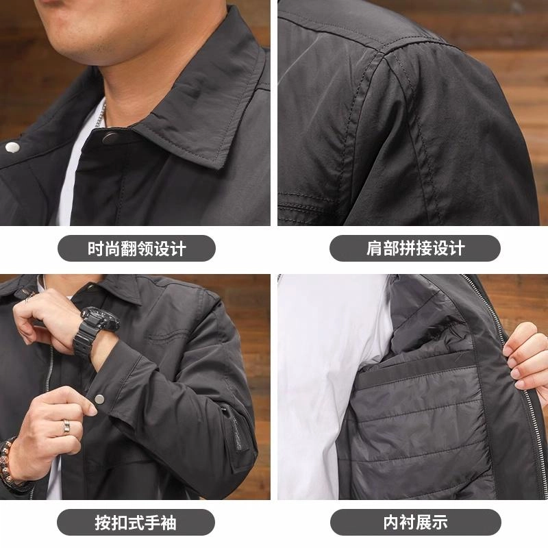 季言 潮牌外套防风休闲翻领厚款夹克保暖棉衣棉服 男款