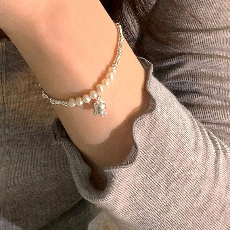贝诗珠宝 铃兰花淡水竹节小众设计轻奢高级优雅精致高级感 珍珠 手链 女款