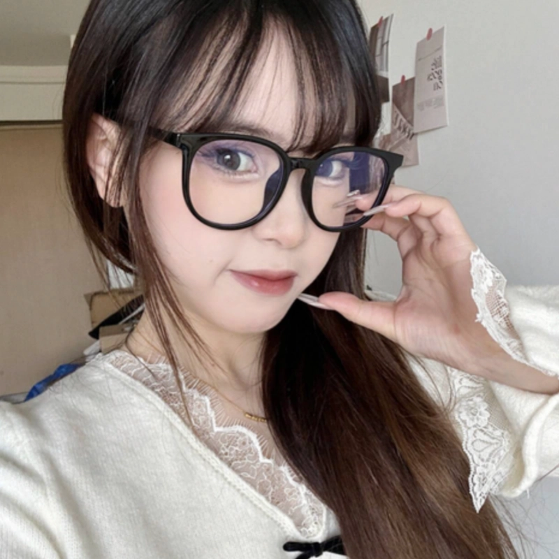 【可配度数】 佐川 时尚高级椰子超轻眼镜框 近视框架 遮脸大脸显脸小 圆形 光学镜架 男女同款情侣款