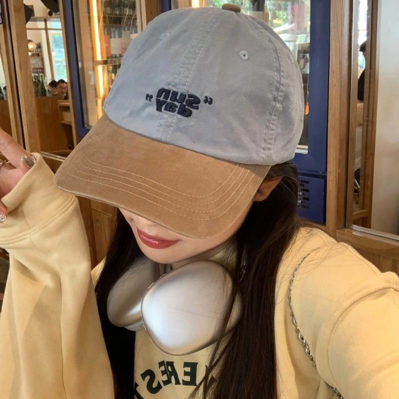 优莲茵 小众撞色设计个性时髦韩系户外复古运动帽子软顶 棉 鸭舌帽 男女同款情侣款