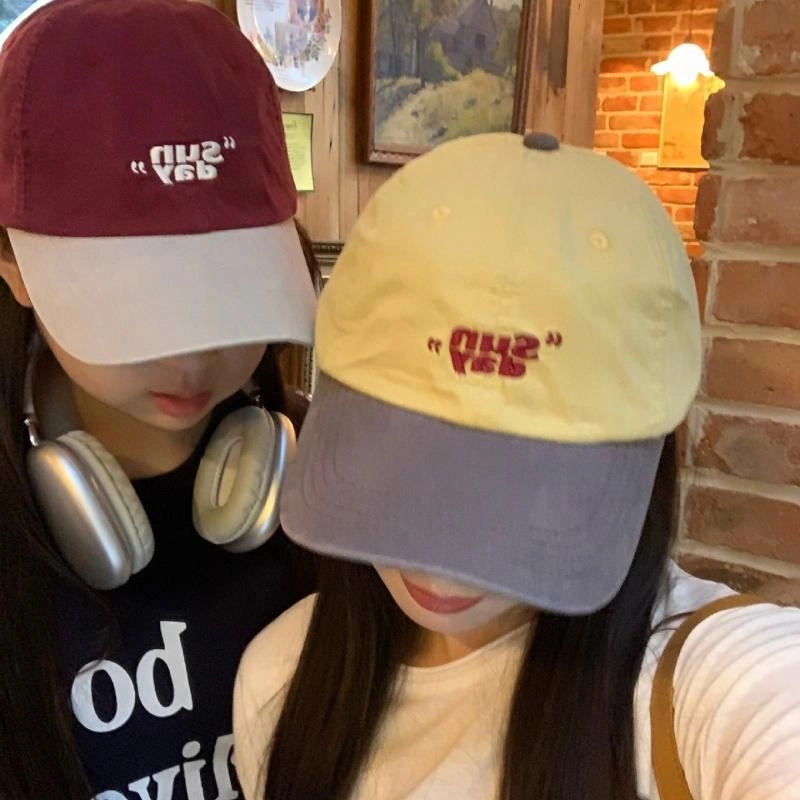 优莲茵 小众撞色设计个性时髦韩系户外复古运动帽子软顶 棉 鸭舌帽 男女同款情侣款
