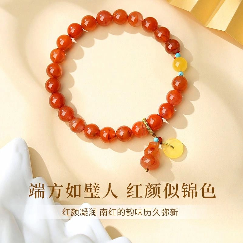 完美爱 葫芦福禄平安扣串珠 新中式国潮小众轻奢优雅高级感手饰#好运 玛瑙 手串 男女同款情侣款