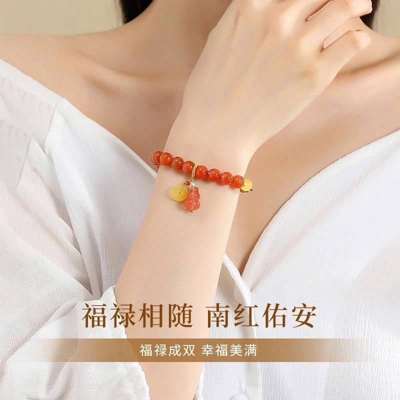 完美爱 葫芦福禄平安扣串珠 新中式国潮小众轻奢优雅高级感手饰#好运 玛瑙 手串 男女同款情侣款
