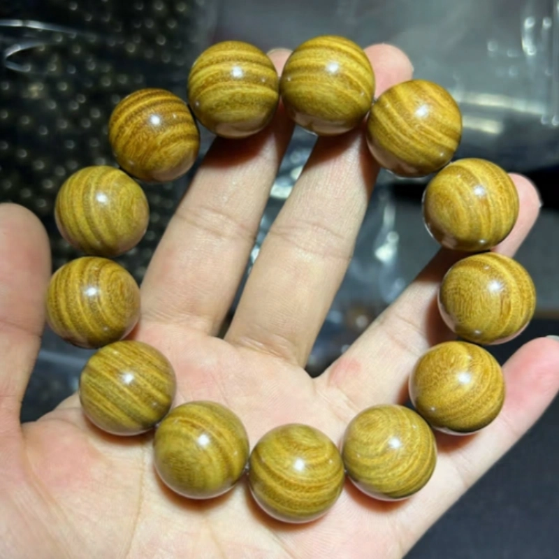 吉千年 【顺丰包邮】新中式复古潮流风 好运 平安顺遂 招财进宝【收藏级】水波纹 绿檀 手串 男女同款情侣款