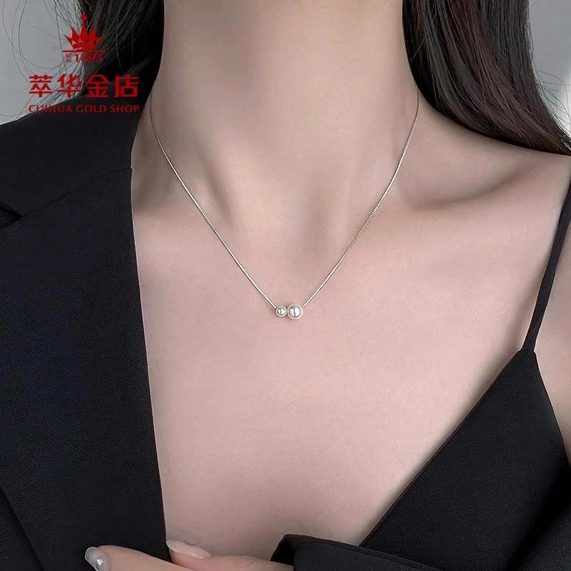 萃华金店 大小  法式轻奢高级感时尚百搭精致 珍珠 项链 女款